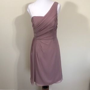 Davids Bridal Bridesmaid Dress One Shoulder Mauve 4